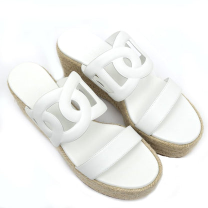 Hermes Espadrille Itea 30 Sandals Size 39 25cm (9.84in) White Thick