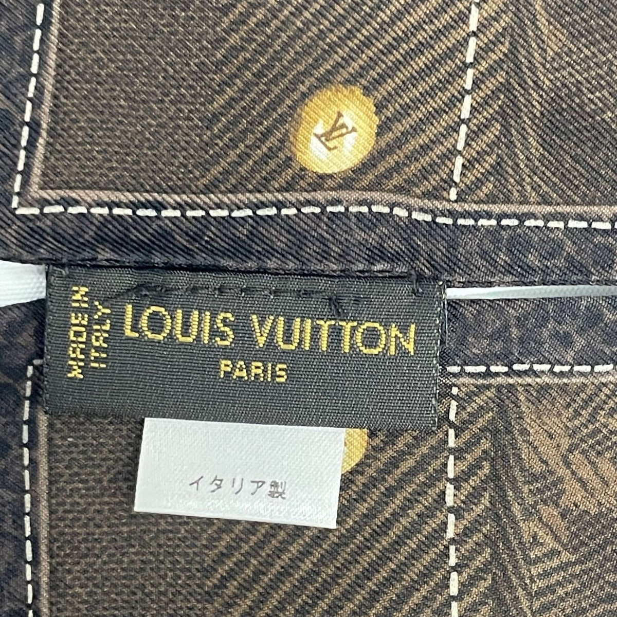 Louis Vuitton Scarf Silk Bandeau New Denim Monogram Brown — view 7