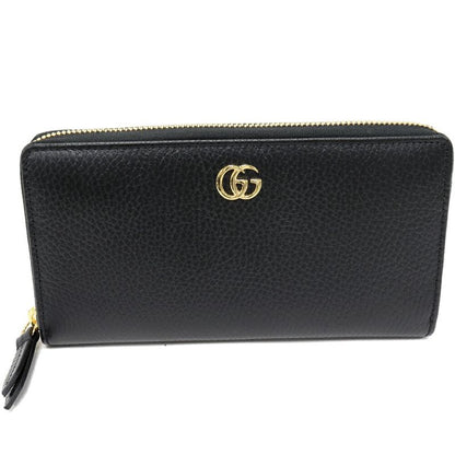 Gucci Round Zipper Long Wallet With Coin Purse GG Marmont Double G Zip Around