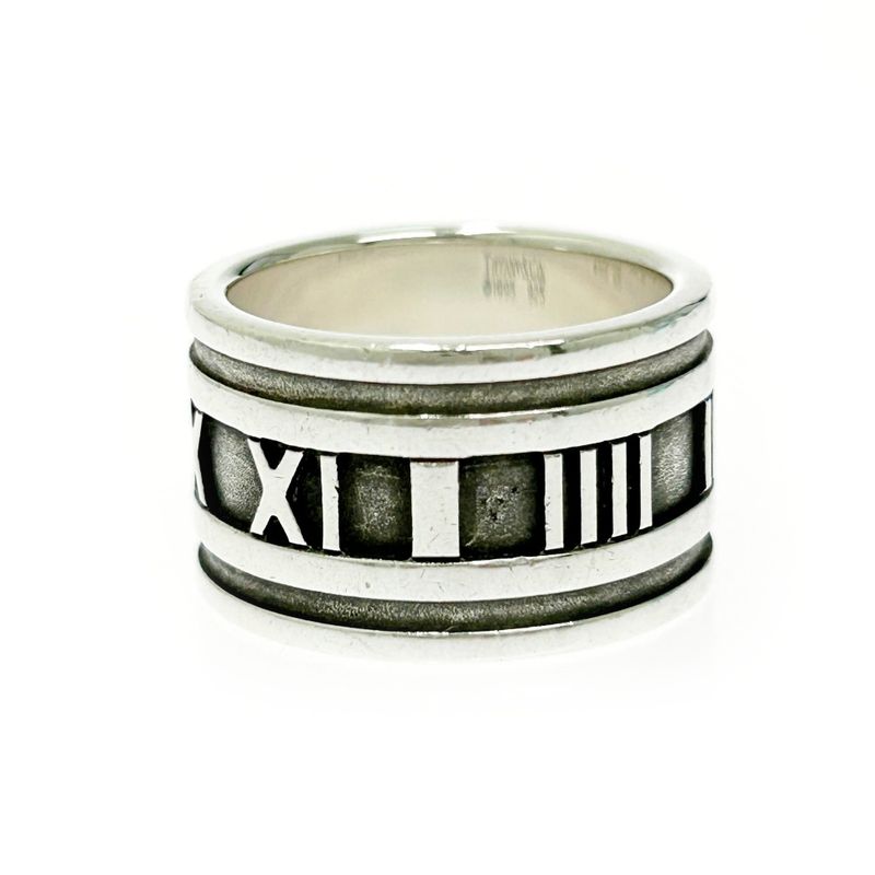 Tiffany & Co Silver Atlas Wide Ring 11.0g 925 Engraved 479481 Ring with Storage