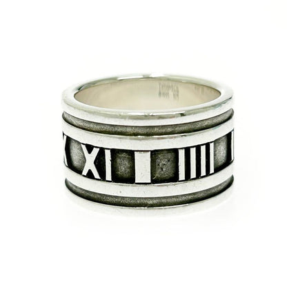 Tiffany & Co Silver Atlas Wide Ring 11.0g 925 Engraved 479481 Ring with Storage