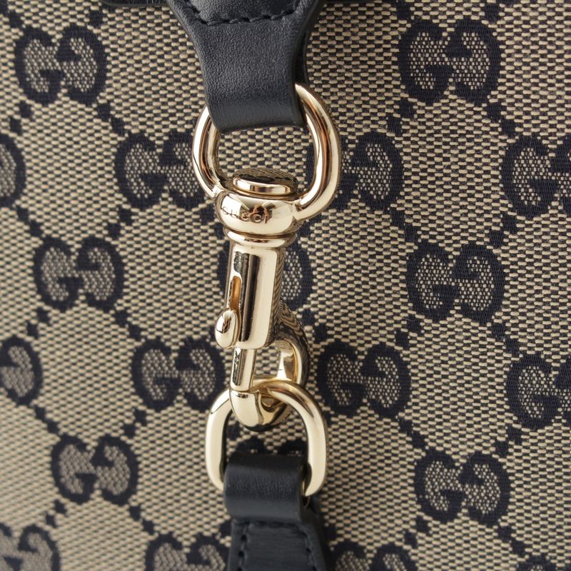 Gucci Canvas And Leather Original GG Mini Bucket Shoulder Bag 782919 Navy