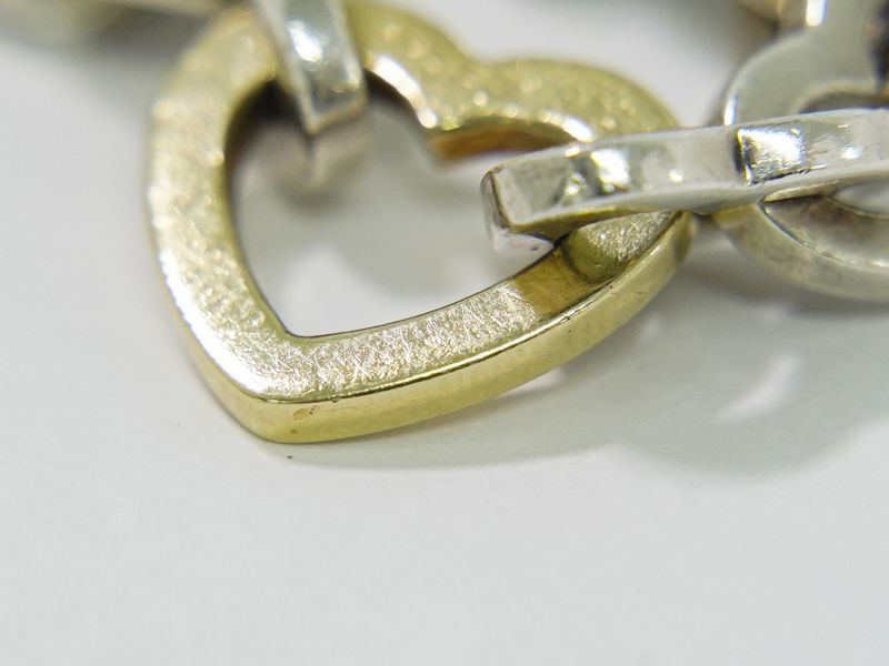Authentic Tiffany & Co Tiffany & Co Heart Link 925 750 YG Bracelet Bangle