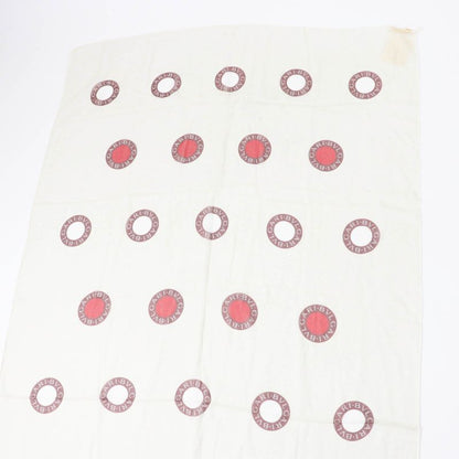 bvlgari 100% Silk Scarf Light Beige Brown Red Women