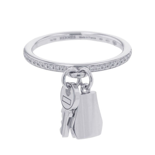 Hermes Ring Kelly Clochette PM Diamond Total 18k White Goldwhite Gold 49