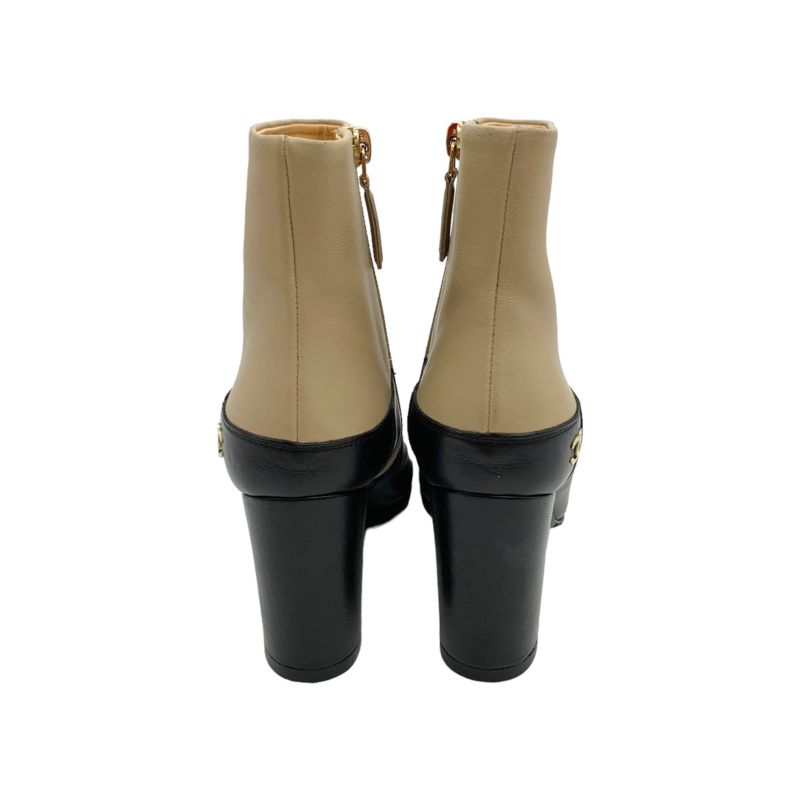 0180 Chanel Coco Mark Short Boots G31067 Size 34 Chanel Bicolor