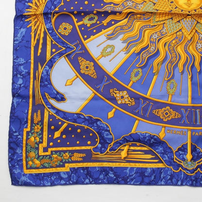 Hermes Carré 90 Carpe DIEM Enjoy The Day Silk Scarf Blue