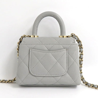 Chanel Matelasse Top Handle Flap Bag Caviar Skin Coco Handle 11cm