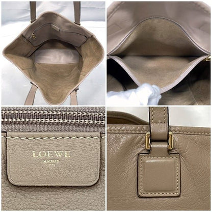 Loewe Tote Bag Ec22922 Beige Anagram Excellent Condition Leather