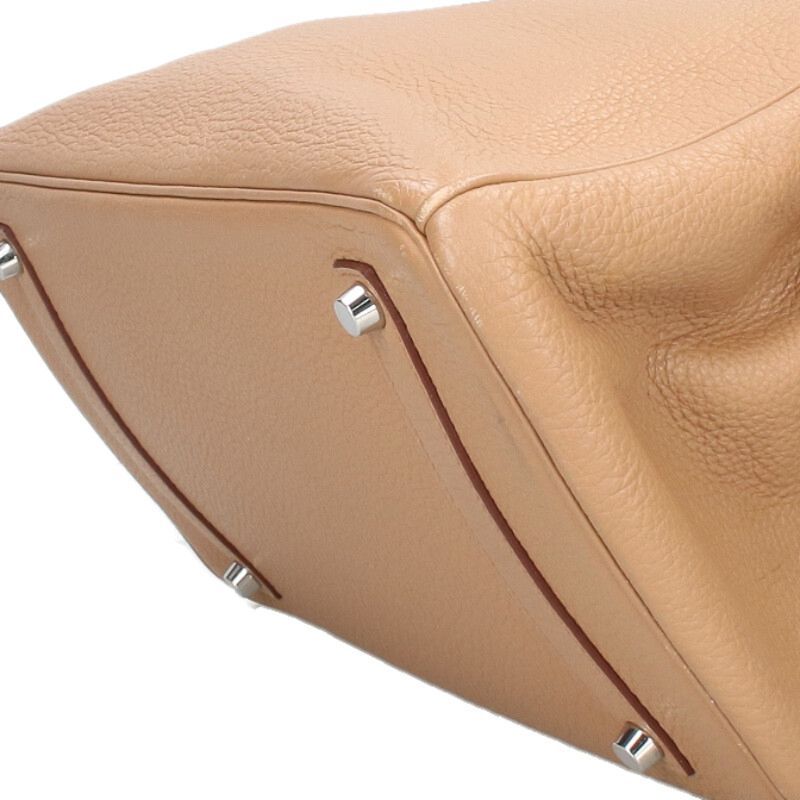 Hermes Birkin 35 □M Engraved Svhardware Taurillon Clemence Tabac Camel Handbag