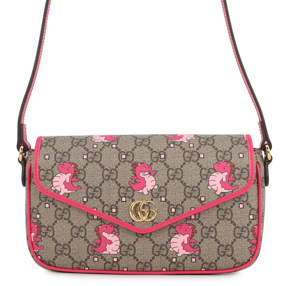 Gucci Shoulder Bag GG Supreme Leather Dragon