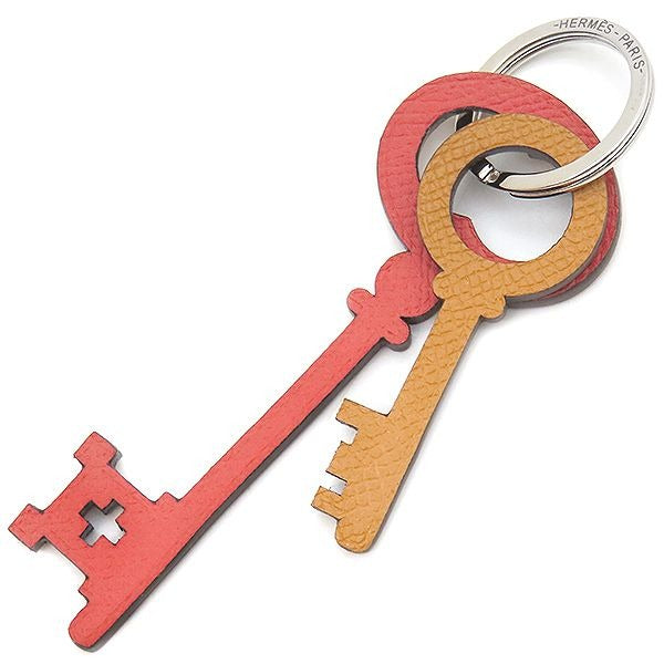 Hermes Key Holder Petite Ash Ring Vaux Epson Grand Red Beige and Black