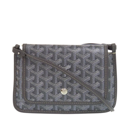 Goyard Plumet Pouch Wallet Gray Canvas Leather Shoulder Bag