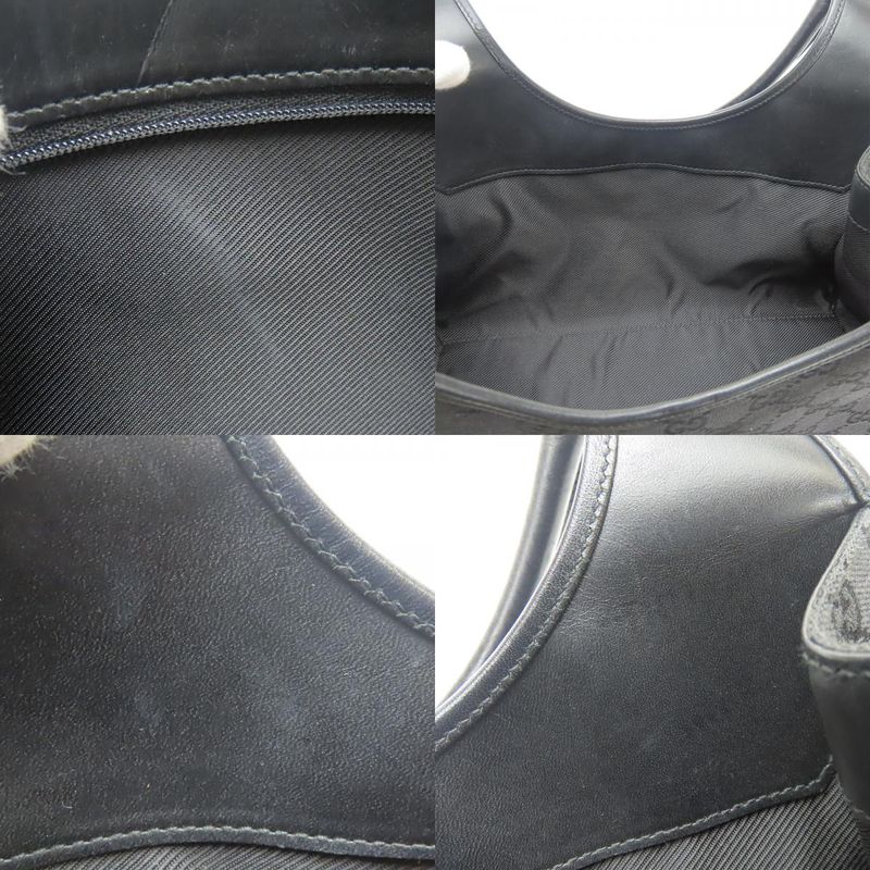 Gucci Handbag 01719 Jackie GG Canvas Black Silver Hardware Shoulder Usual Women