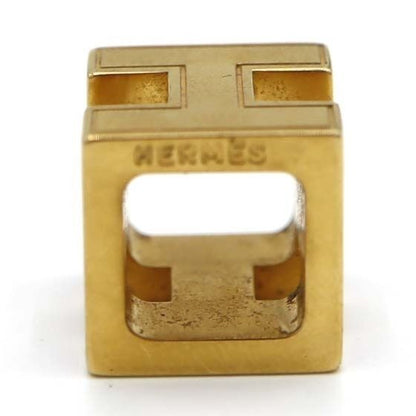 Hermes Top H Cube Pink Necklace Gold Color Accessories M176