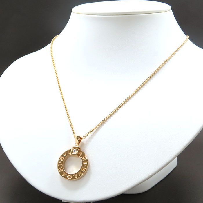 Bvlgari Bulgari Circle Diamond Necklace 18K Pink Gold 750 Pink Gold 51.5cm
