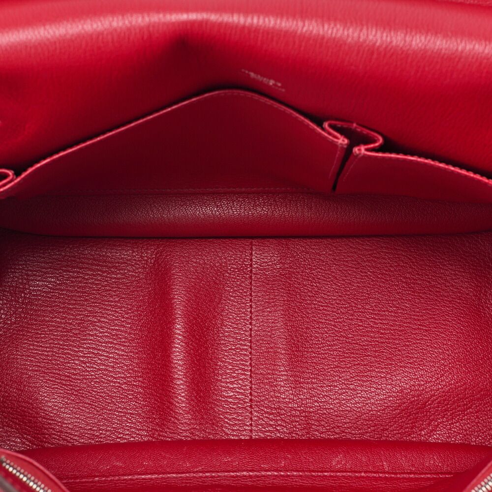 Hermes Gipsyère 34 Shoulder Bag Taurillon Clemence Rouge Casaque (silver