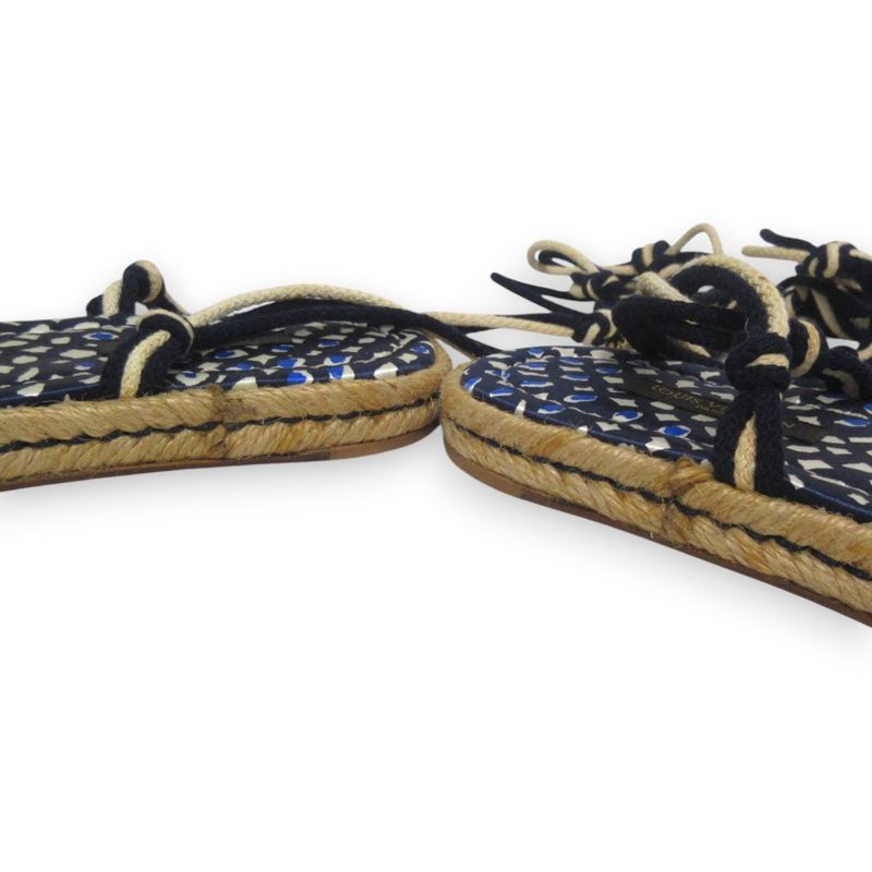 Good Louis Vuitton Shoe Lace Strap Jute Flat Sandals 37 Approx 23.5cm (9.25in)