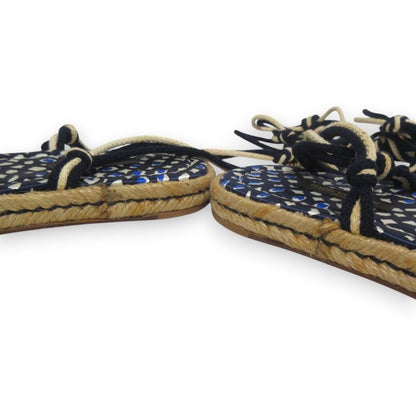Good Louis Vuitton Shoe Lace Strap Jute Flat Sandals 37 Approx 23.5cm (9.25in)