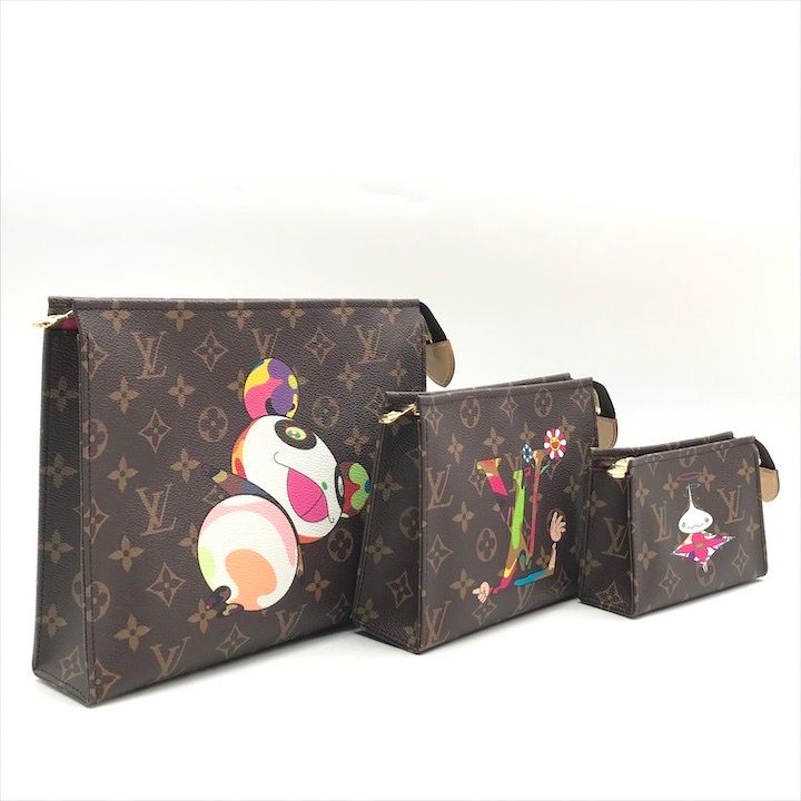 Louis Vuitton Takashi Murakami Collaboration Monogram Trio Poche Toilette Pouch
