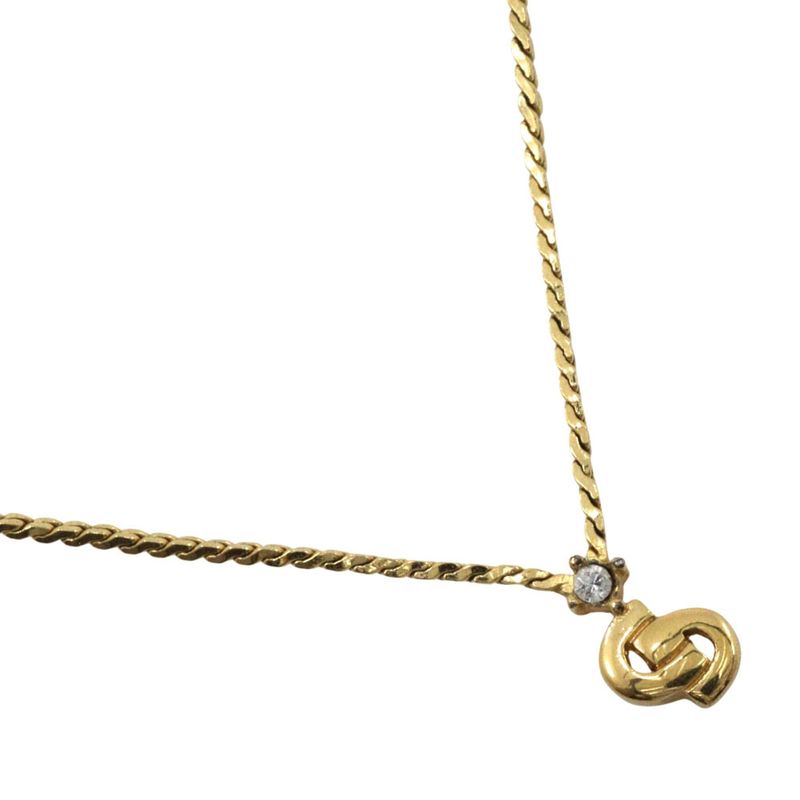 [dior] Christian Dior CD Logo Gold Plated Ladies 4.6g Necklace