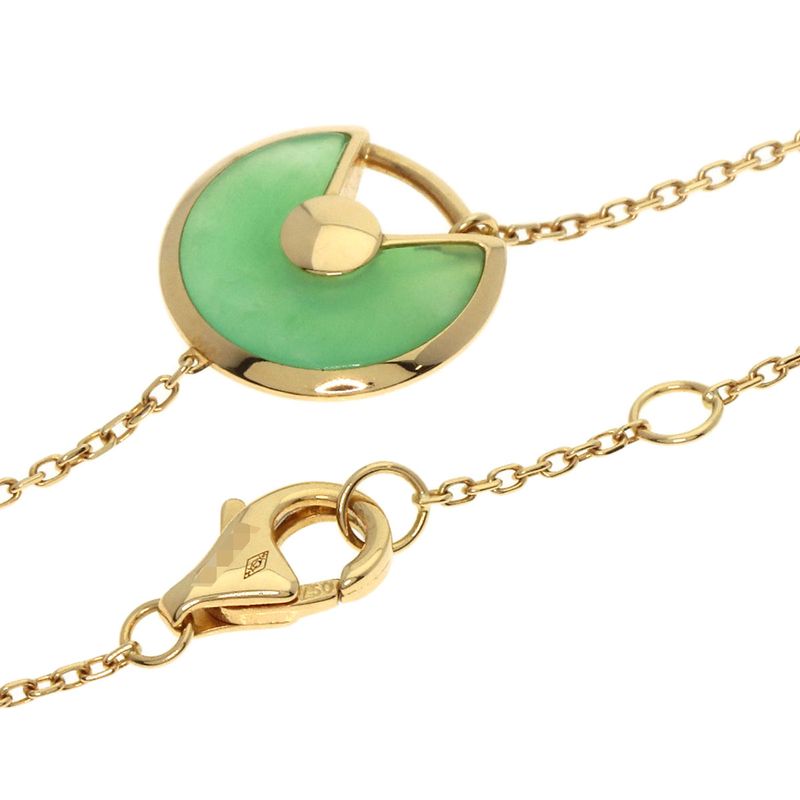 Cartier Amulet XS Chrysoprase Bracelet 18K Yellow Gold Ladies