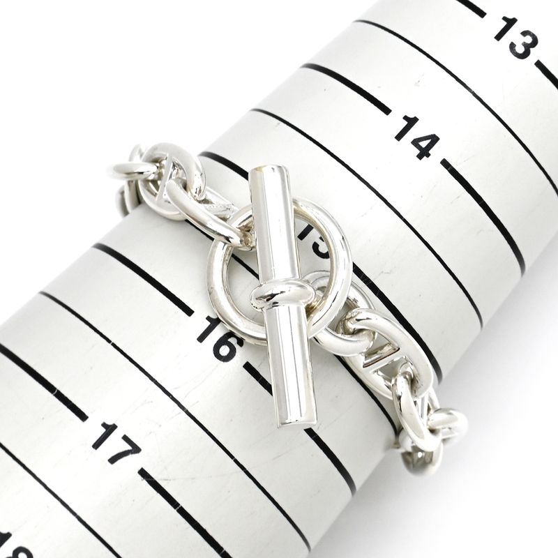 Hermes Bracelet Chaine D'ancre MM Silver 925 Silver 14 Frames Star Ring Silver