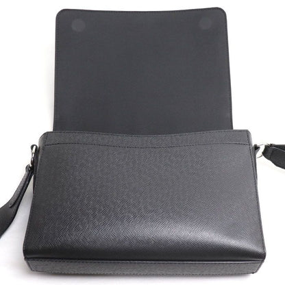 Louis Vuitton New Flap Messenger Shoulder Bag Taiga Black M30807 IC Men's