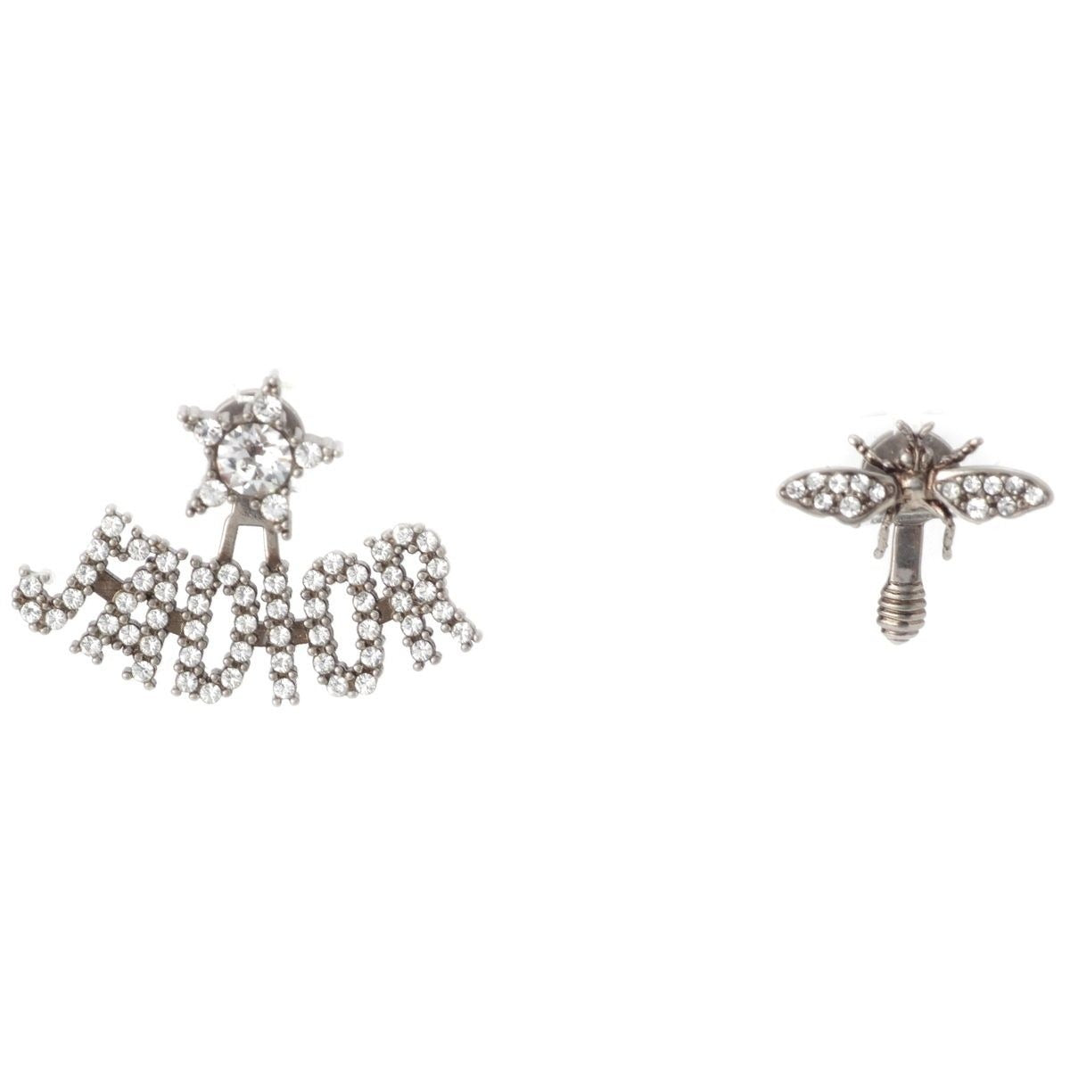 Dior J'adior Rhinestone Earrings Silver