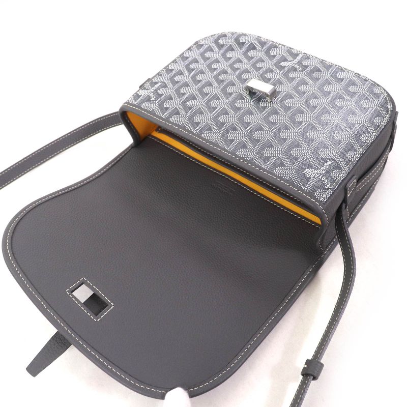 Goyard Ap111696 Belvedere PM Logo Hardware Allover Flap Shoulder Bag Grayish