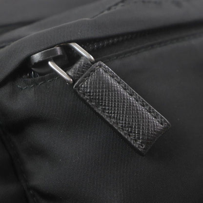 Prada 2vl132 Tessuto Triangle Logo Triangle Plate Nylon Saffiano Leather Belt