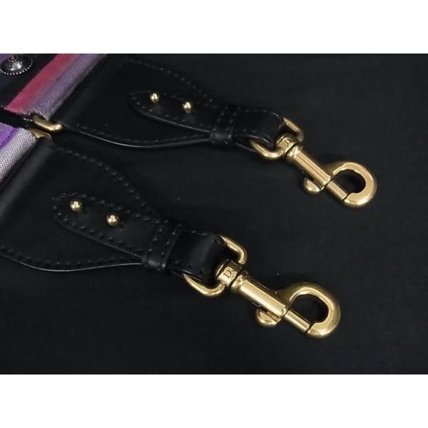 Dior Medallion Canvas Leather Bag Shoulder Strap Multicolor — view 3
