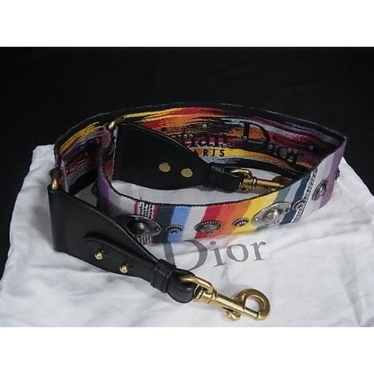 Dior Medallion Canvas Leather Bag Shoulder Strap Multicolor