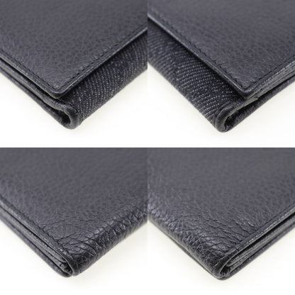 Gucci 143391 Leather × GG Canvas Black Unisex Long Wallet
