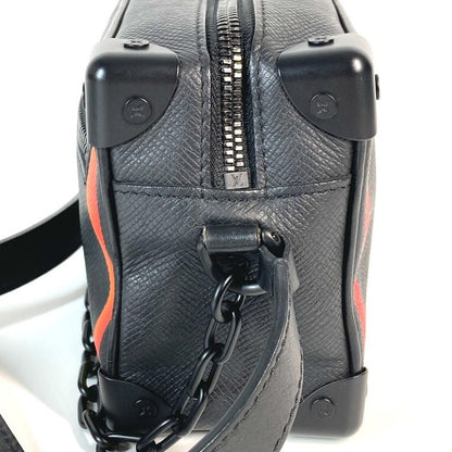 Louis Vuitton Shoulder Bag Mini Soft Trunk M30351 Taiga Leather Black