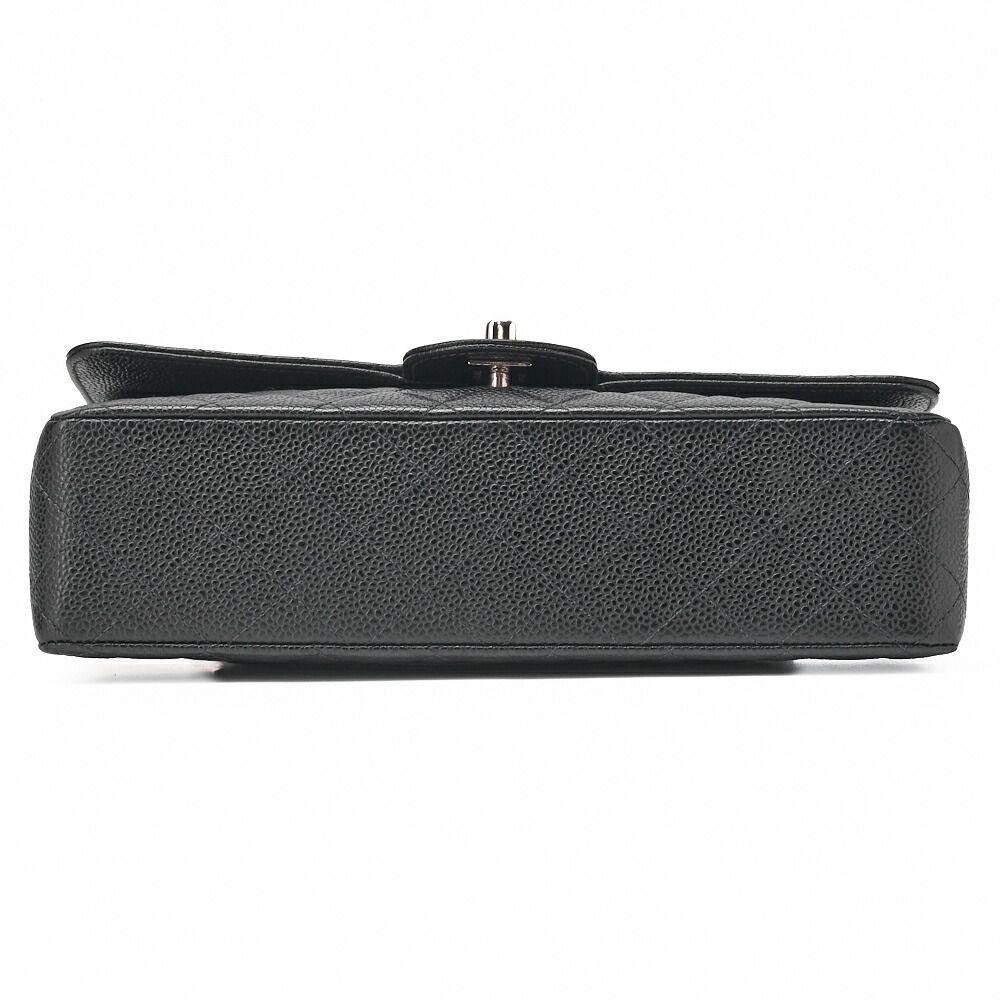 Chanel Matelasse Double Flap 25cm (984in) Chain Shoulder Caviar Skin Black