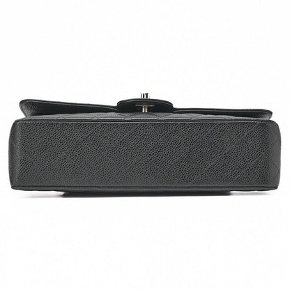 Chanel Matelasse Double Flap 25cm (984in) Chain Shoulder Caviar Skin Black