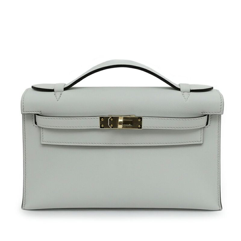 Hermes Pochette Kelly Gris Platinum Chien Pangold Hardware Voswift
