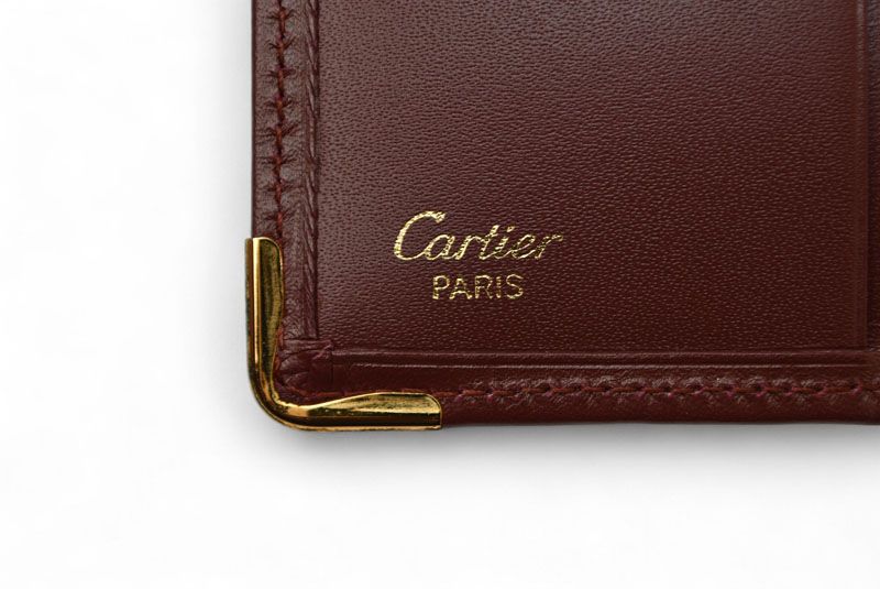 Cartier Unused Fold Wallet Vintage Cartier Men's Must De Cartier Bordeaux