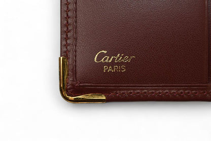 Cartier Unused Fold Wallet Vintage Cartier Men's Must De Cartier Bordeaux