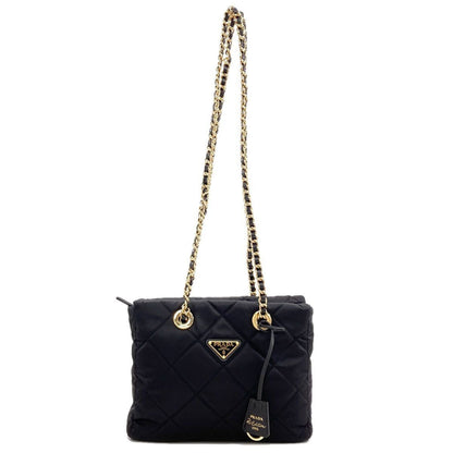 Prada Logo Chain Shoulder Bag Nylon