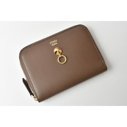 Fendi Wallet Zipper Foldable BY THE WAY Calf Leather Brown Black — view 2