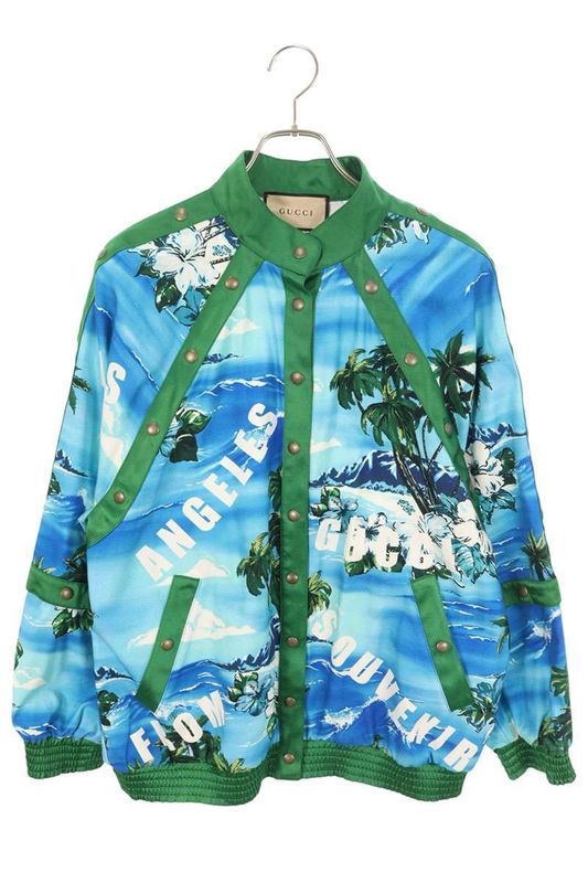 Gucci 693161 Xjear O Chien Printed Cotton Blouson Men's S