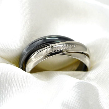 Cartier Trinity Ring 750wg 18K White Gold WHY Togo Old Ceramic Size 53 Approx