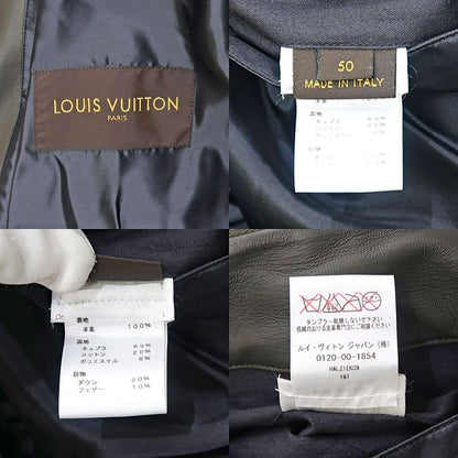 Louis Vuitton Down Jacket 50 Khaki Sheep Leather Double Zipper Outerwear