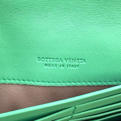 Bottega Veneta Intrecciato Fold Wallet Leather Green Wallet Black