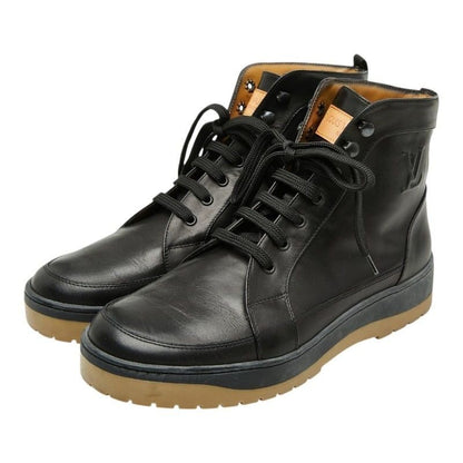 Louis Vuitton Lace Up Boots 6.5 Black Leather