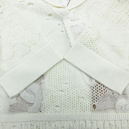 Chanel 22c Coco Mark Camellia Pullover Knit Sailor Collar P72031k10344 M