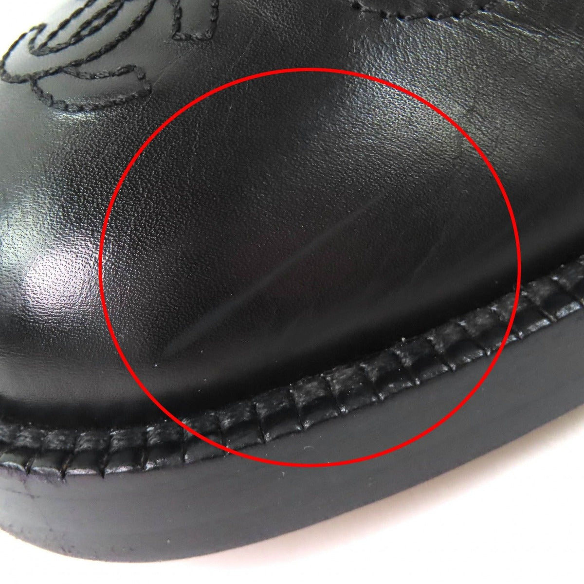 Chanel CC Logo Lace Up Cut Replacement Back Zip Leather Long Boots — view 14