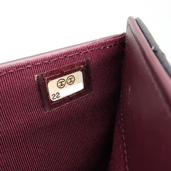 Chanel Bifold Long Wallet A31509 Caviar Skin Black Gold Hardware Coco Mark